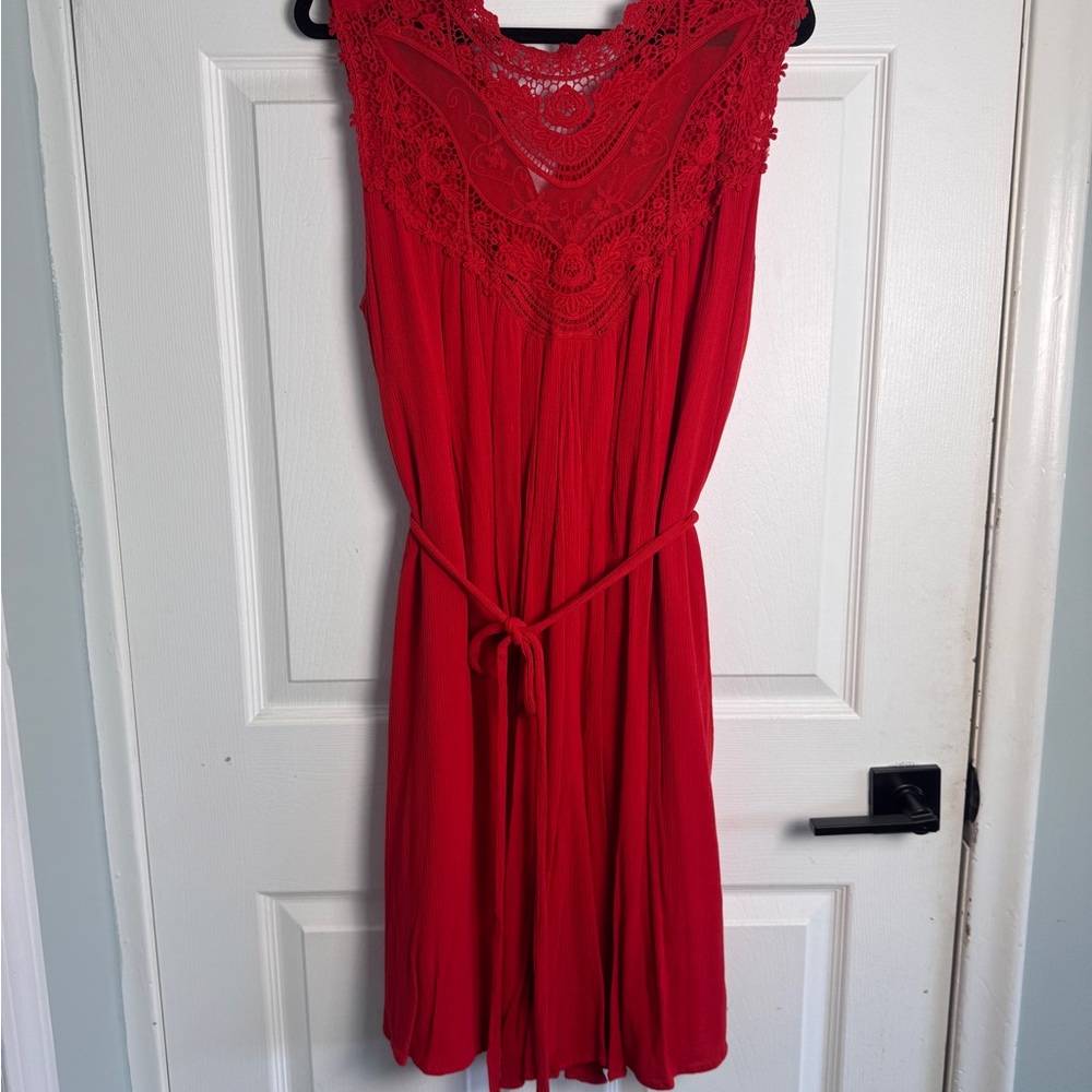 Torrid Elegant Red Lace Dress